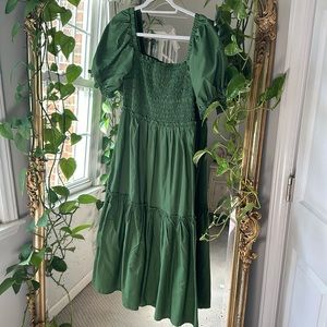 Abercrombie & Fitch | Green Smock Cotton Dress